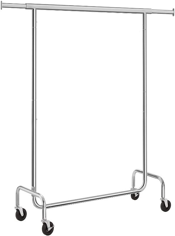 Photo 1 of 
SONGMICS Heavy Duty Clothes Rail Adjustable Metal Chromed Garment Rack, Maximum Capacity 130 Kg, 3.6-4.9 ft Long HSR11S