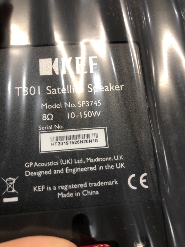 Photo 3 of UNABLE TO TEST
KEF T301 Satellite Speaker - Black (Pair)