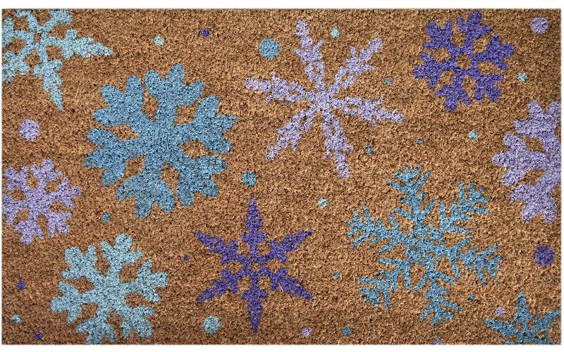 Photo 1 of Ninamar Door Mat Winter Snowflakes Natural Coir - 29.5 x 17.5 inch