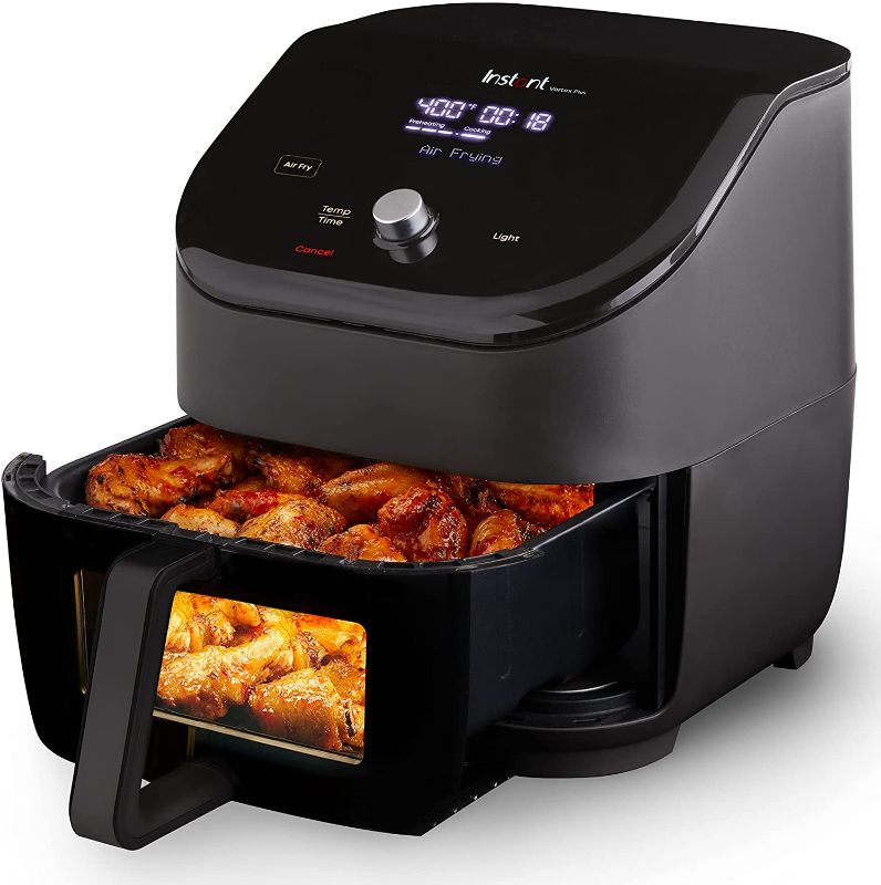 Photo 1 of 
Instant Vortex Plus Air Fryer with ClearCook, 6 Quart, 6-in-1 Air Fry, Roast, Broil, Bake, Reheat, Dehydrate, Black
Style:ClearCook
Size:6QT
Color:Black