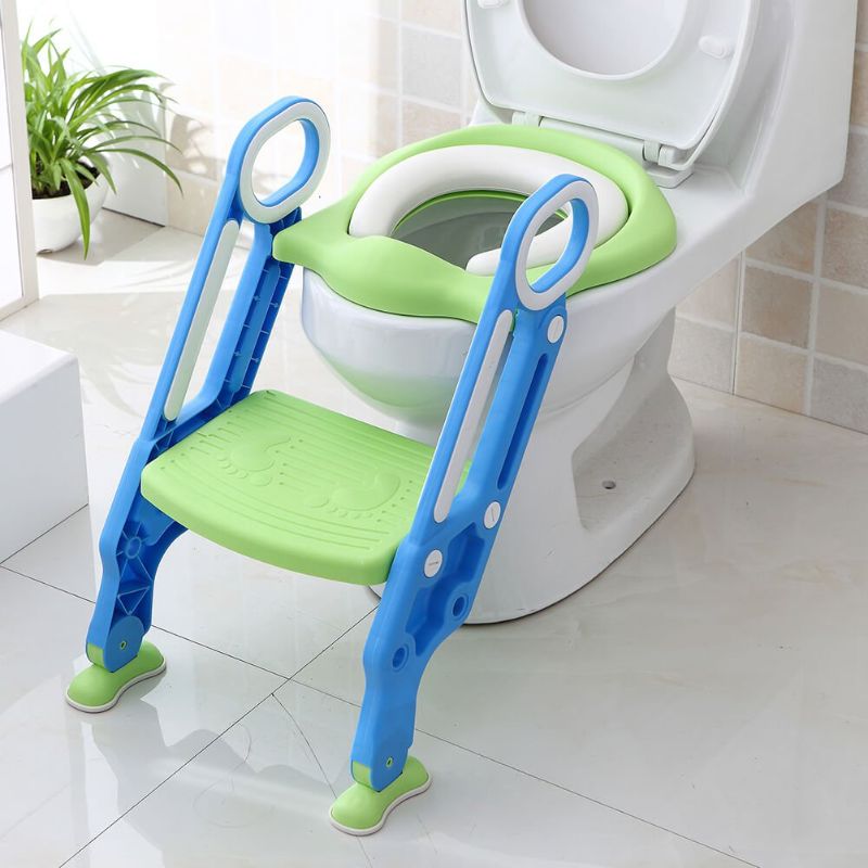 Photo 1 of 
Potty Training Seat for Boys and Girls with Sturdy Non-Slip Step Stool Ladder Portable Toddler Potty Seat Perfect for Potty Training BLUE AND WHITE