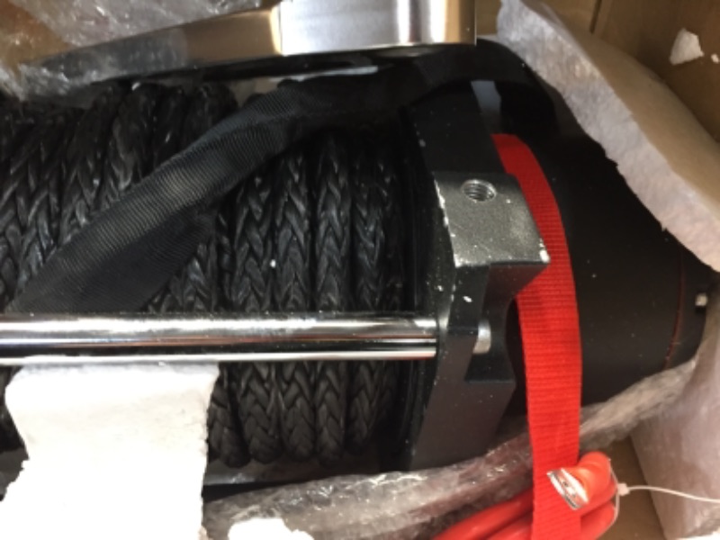 Photo 8 of **GROUNDING CABLE IS DAMAGED//PARTS ONLY

VEVOR Electric Winch, 17500 lbs Capacity, 85 ft/26 m Synthetic Rope, Waterproof ATV UTV Winches w/Wireless Remote and Corded Control & Hawse Fairlead

