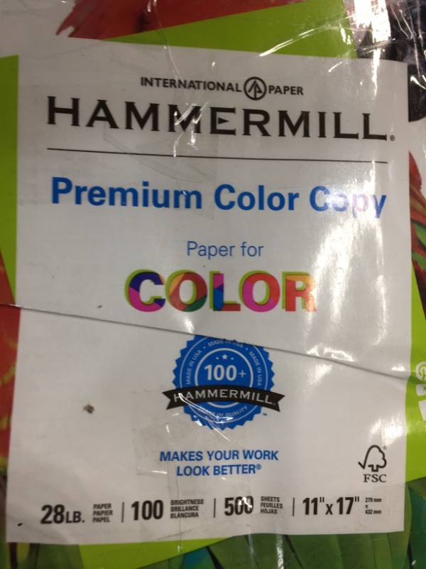 Photo 4 of Hammermill Printer Paper, Premium Color 28 lb Copy Paper, 11 x 17 - 4 Ream (2,000 Sheets) - 100 Bright, Made in the USA, 102541C
