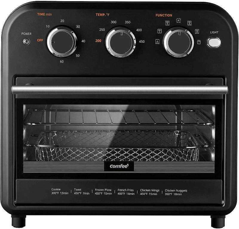 Photo 1 of Comfee' Retro Air Fryer Toaster Oven, 7-in-1, 1250W, 13.6L Capacity, 4 Slice, Air Fry, Bake, Broil, Toast, Warm, Convection Broil, Convection Bake,...
