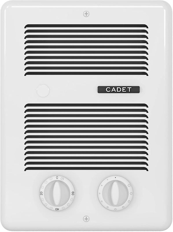 Photo 1 of Cadet Com-Pak Bath Electric Wall Heater Complete Unit with Thermostat and Timer (Model: CBC103TW, Part: 65101), 120/240 Volt, 1000 Watt, White
