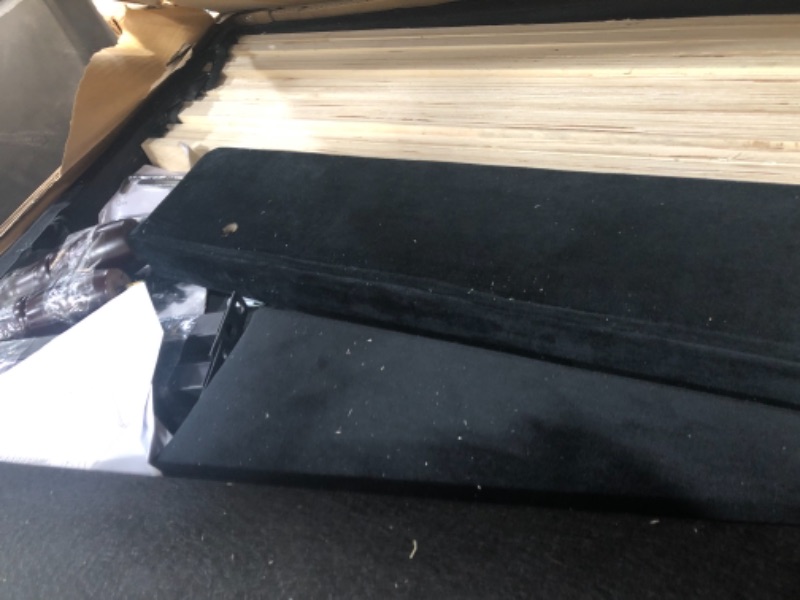 Photo 2 of **INCOMPLETE*** BOX 1 OF 2-Home Life Premiere Classics Cloth Black Linen 51" Tall Headboard Platform Bed with Slats King 