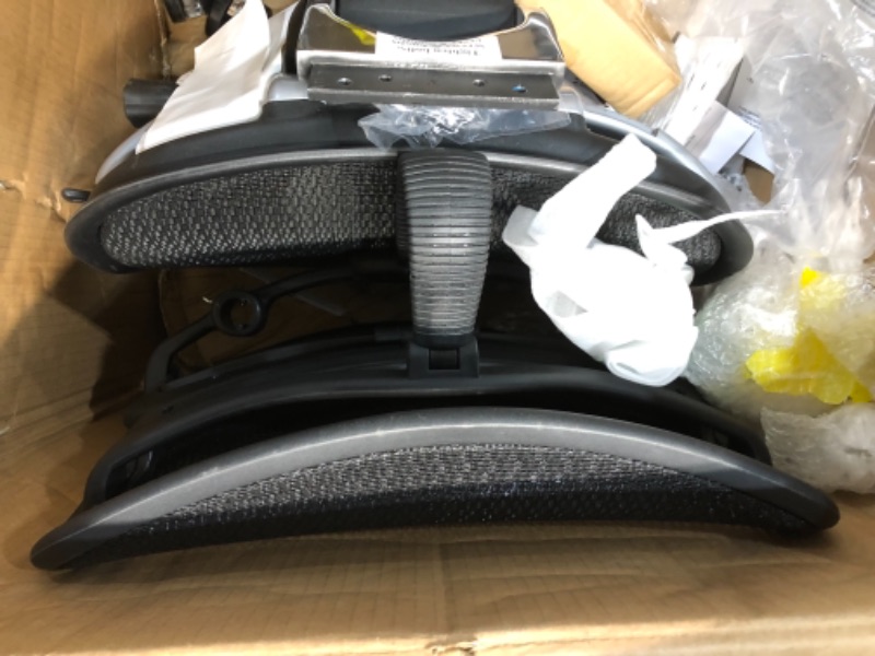 Photo 1 of Ergohuman High Back Swivel Chair with Headrest, Black Mesh & Chrome Base
