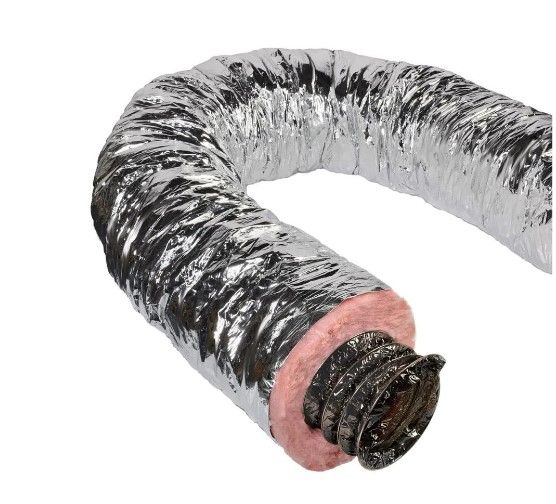 Photo 1 of 6 in. x 25 ft. Insulated Flexible Duct R6 Silver Jacket
