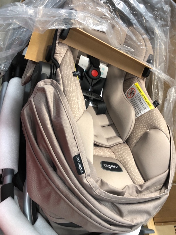 Photo 2 of Evenflo Pivot Modular Travel System with SafeMax Infant Car Seat - Sandstone