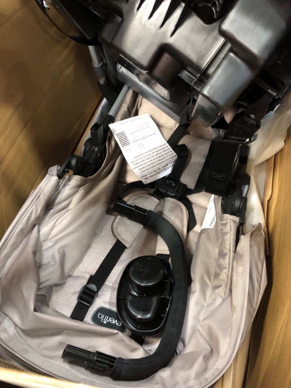 Photo 5 of Evenflo Pivot Modular Travel System with SafeMax Infant Car Seat - Sandstone