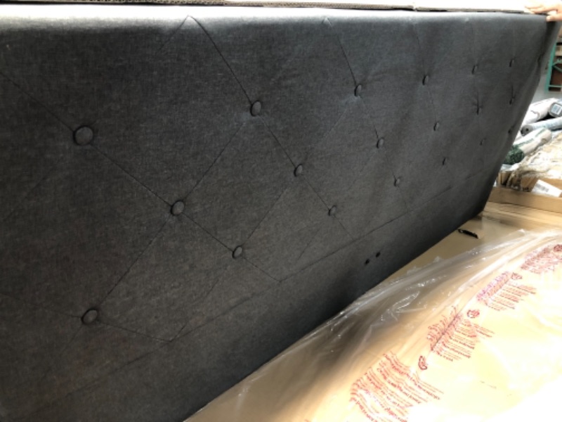 Photo 3 of **DAMAGE***ZINUS Shalini Upholstered Platform Bed Frame / Mattress Foundation / Wood Slat Support / No Box Spring Needed / Easy Assembly