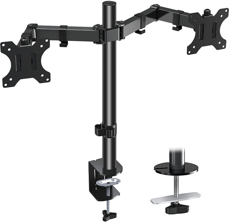 Photo 1 of  Dual Monitor Desk Mount, Fully Adjustable Dual Monitor Arm for 2 Max 32 Inch Computer Screens up to 19.8lbs, Dual Monitor Stand Fit Two VESA...
