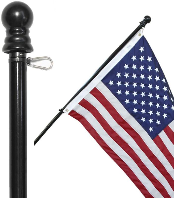 Photo 1 of 
American Signature Heavy-Duty Aluminum Tangle Free Spinning 5 Foot Flag Pole with Metal Mounting Rings - Outdoor Wall Mount Flagpole for Residential...
Color:5ft Black