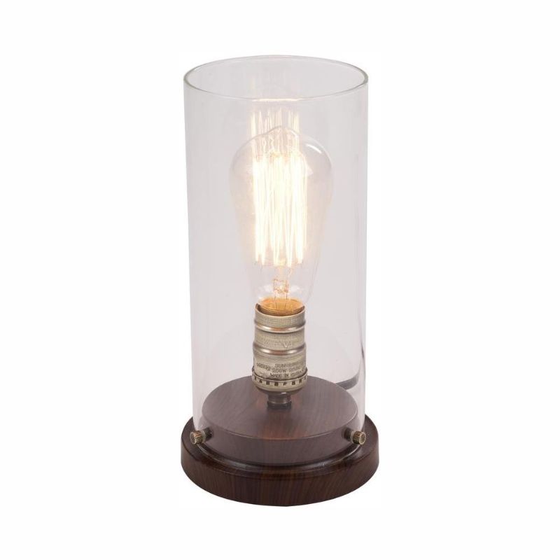 Photo 1 of 
Hampton Bay 10 in. LED Faux Wood Vintage Uplight Lamp