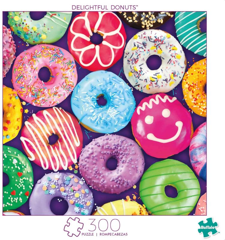 Photo 1 of Buffalo Games - Delightful Donuts - 300 Large Piece Jigsaw Puzzle Multicolor, 18"L X 18"W