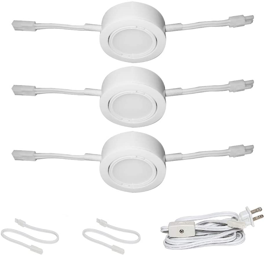 Photo 1 of 
Nadair UNPL201-3K-3WH Wired LED Puck Lights (x3) Plug-In Lighting, Can Be Surface Mount or Flush Mount, Easy To Install, Daisy Chain, 3-pack 3000K Warm White
Size:3 Pack