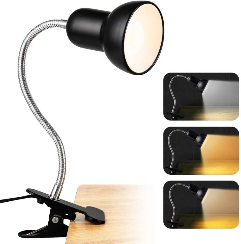 Photo 1 of 

Desk lamp 360° Rotation Clip on Lamp 3 Lighting Modes Portable Book Reading Light with Light Bulb,Clamp on Desk Table Bunk Bed Cupboard Home Lighting
Color:Black