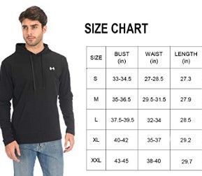 Photo 1 of ARCHAEUS Men's Hooded Shirt Long Sleeve Quick Dry Tops Lightweight Running Shirt XL