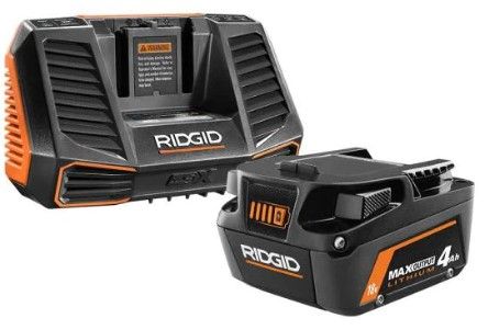 Photo 1 of RIDGID
18V Lithium-Ion MAX Output 4.0 Ah Battery and Charger Starter Kit