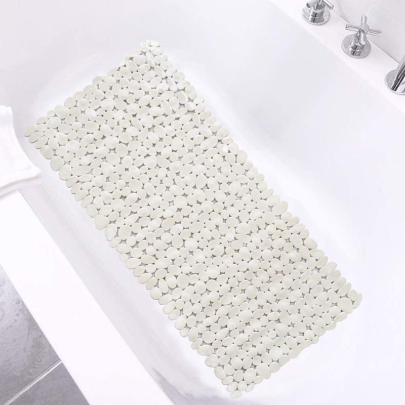 Photo 1 of 
SONGZIMING Bathtub Mat Non Slip Pebble Bath Shower Mat with Drain Holes, Suction Cups Mat for Tub (16" W x 35" L,Beige)
Size:Pebble Tub Mat( 35" x 16" )
Color:Beige