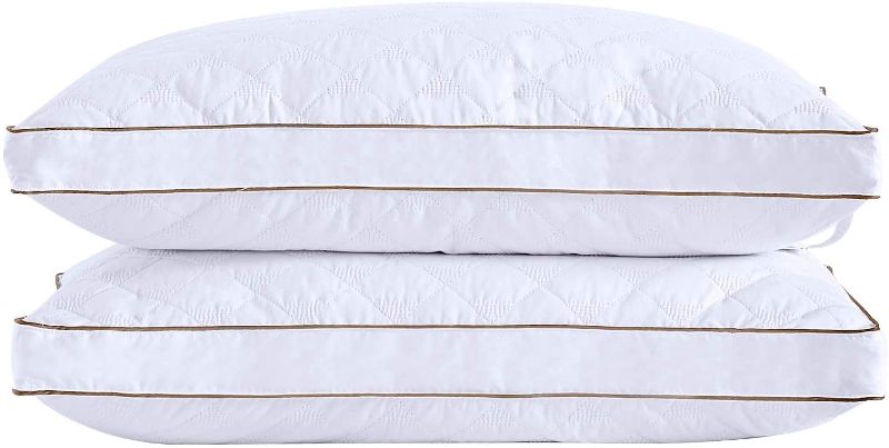 Photo 1 of 
puredown Goose Down Pillows for Sleeping Gusseted Bed Pillows Down Feather Pillows Set of 2 Standard/Queen Size
Color:Gusseted 2
Size:Standard/Queen
