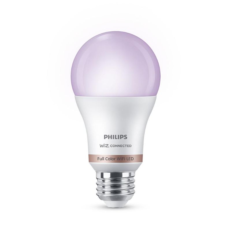 Photo 1 of Philips Color and Tunable White A19 LED 60-Watt Equivalent Dimmable Smart Wi-Fi Wiz Connected Wireless Light Bulb AND Feit Electric 40-Watt Equivalent T14 Dimmable Straight Filament Amber Glass Vintage Edison LED Light Bulb, Warm White (3-Pack)