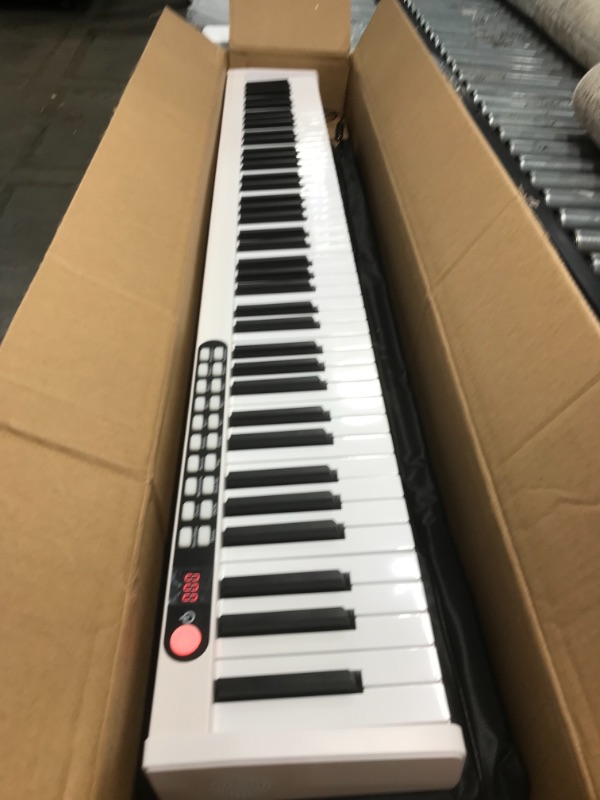 Photo 3 of (SCRATCHES) 
Vangoa Piano Keyboard, 88 Key Portable Keyboard Piano Electric Beginner with Touch Sensitive Keys, Wireless Connection, Sustain Pedal, Power Supply and Storage Bag, White
