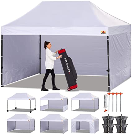 Photo 1 of (torn carry case) 
ABCCANOPY Heavy Duty Ez Pop up Canopy Tent with Sidewalls 10x15, White
