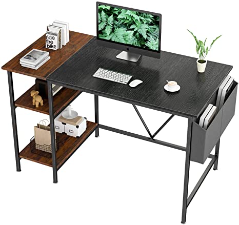 Photo 1 of (PARTS ONLY SALE: missing manual/hardware) 
(DAMAGED COMPONENTS)
Computer Desk 47 inch Home Office Writing Study Desk, Modern Simple Style Laptop Table with Storage Bag
