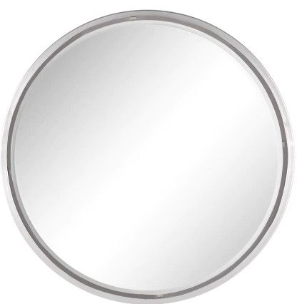 Photo 1 of 24 in. x 24 in. Silver  Contemporary Round Wall Mirror similar to stock photo 
