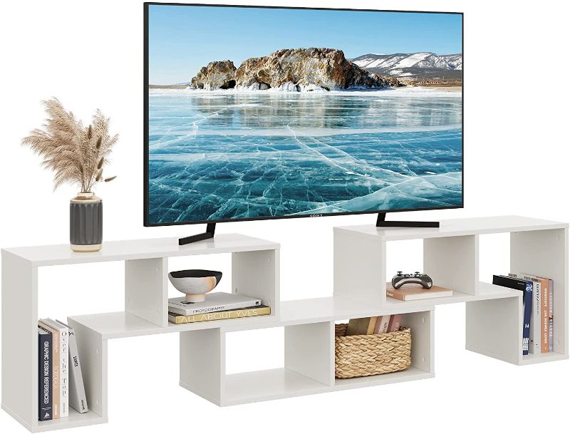 Photo 1 of  3 Pieces TV Console Stand, TV Table Modern Entertainment Center Media Stand, Storage Bookcase Shelf for Living Room, White