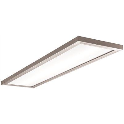 Photo 1 of 48 in. x 12 in. Low Profile Selectable LED Flush Mount Ceiling Flat Panel Brushed Nickel Rectangle 4000 Lumens Dimmable
