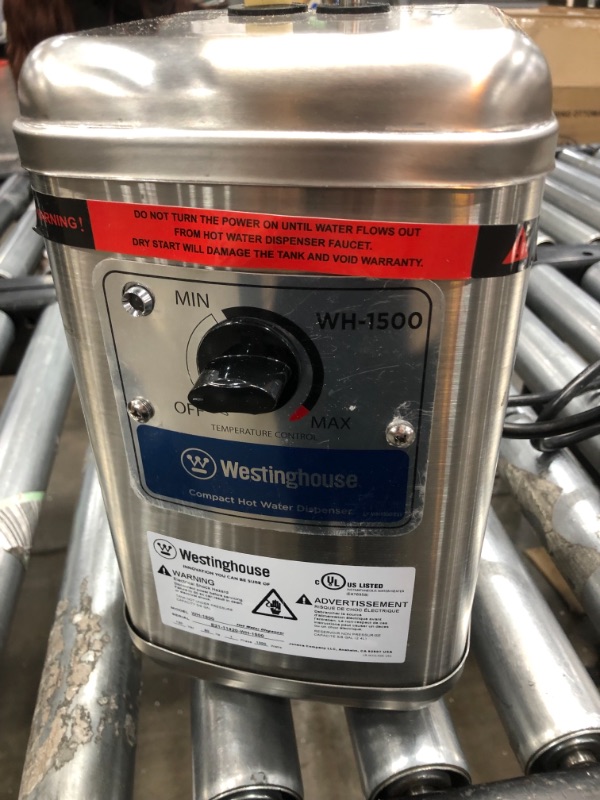 Photo 2 of ***PARTS ONLY*** Westinghouse 40-WH-1500-SS Instant Hot Water Dispenser, Tank Only
