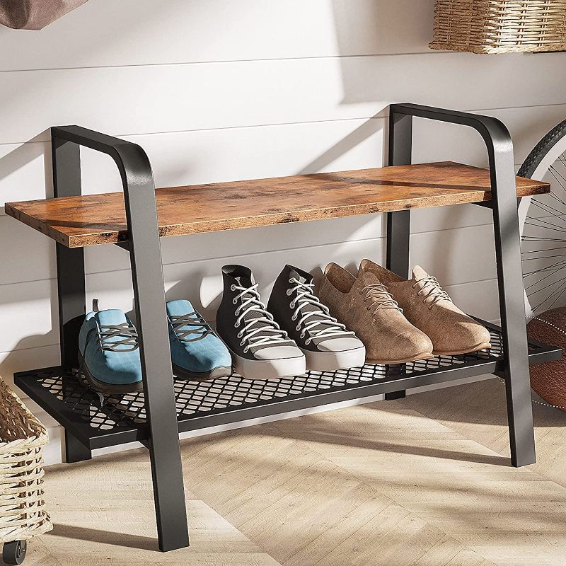 Photo 1 of  IRONCK Industrial Shoe Rack Bench, Shoe Organize