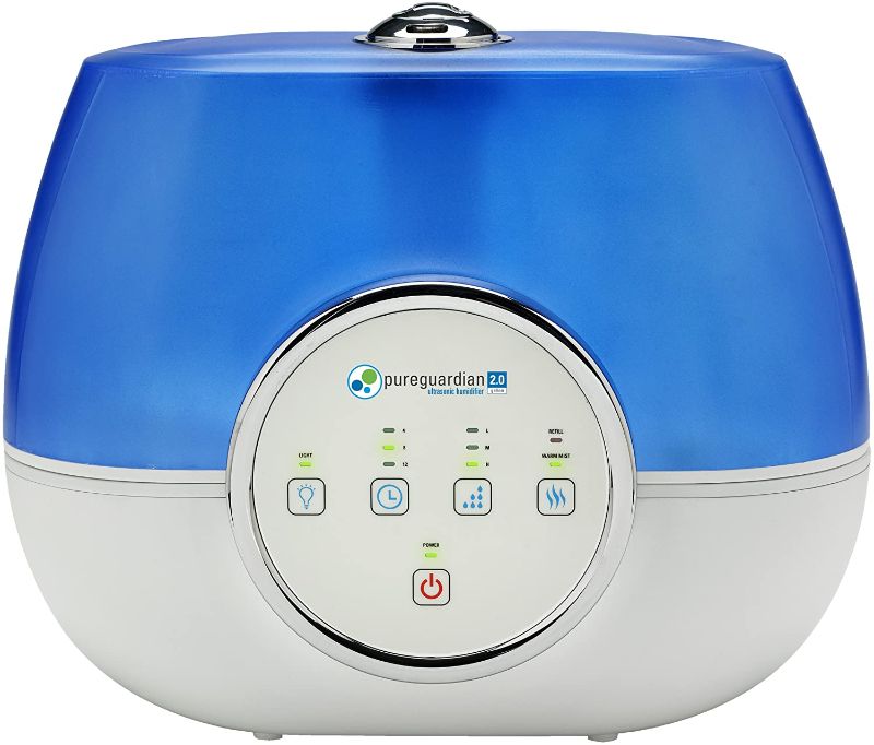 Photo 1 of ****PARTS ONLY****Pure Guardian H4810AR Ultrasonic Warm and Cool Mist Humidifier, 120 Hrs. Run Time, 2 Gal. Tank, 600 Sq. Ft. Coverage, Large Rooms, Quiet, Filter Free, Silver Clean Treated Tank, Essential Oil Tray
