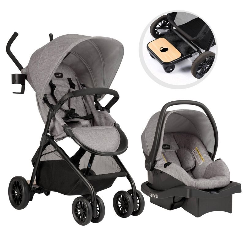 Photo 1 of Evenflo Sibby Travel System Stroller, Solid Print Mineral Gray
