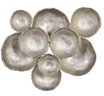 Photo 1 of Abstract Round Silver Metal Wall Decor 24 in. x 20 in.
