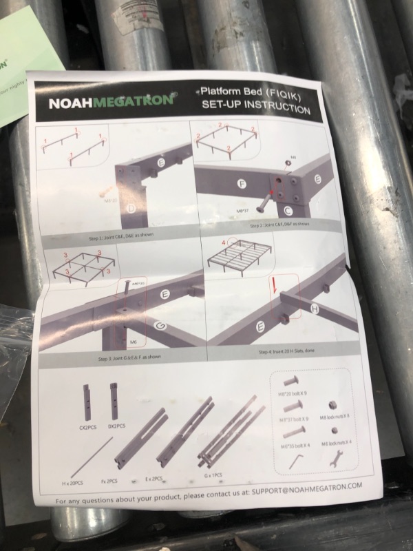 Photo 3 of **SIZE IS UNKNOWN**
NOAHMEGATRON Platform Bed (TITXL), Heavy Duty sets bed frame, black