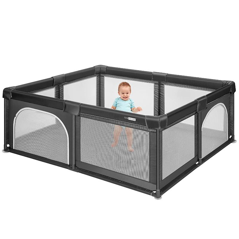 Photo 1 of **INCOMPLETE**
VIVOHOME Portable Baby Playpen, Safety Indoor Playard with Anti-Slip Suction Cups, Dark Gray
