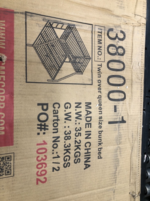 Photo 1 of **INCOMPLETE**
ACME Limbra Twin XL/Queen Bunk Bed - 38000 - Sandy Black, (BOX 1 OF 2)
