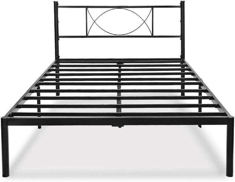 Photo 1 of **INCOMPLETE**
HAAGEEP Metal Queen Bed Frame With Headboard And Storage Black Platform Bedframe No Box Spring Needed 14 Inch Size
