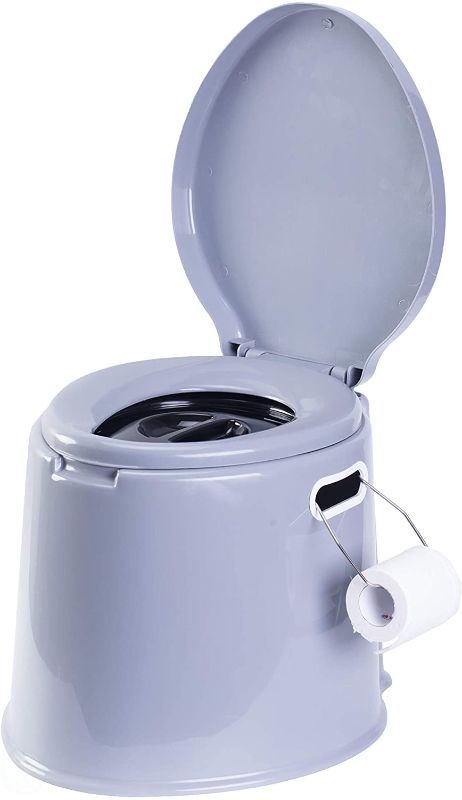 Photo 1 of **DAMAGED**
PLAYBERG Portable Indoor & Outdoor Travel Toilet for Camping and Hiking Indore 8 Gallon Waste Tank, Grey, 17" W x 16" D x 14" H