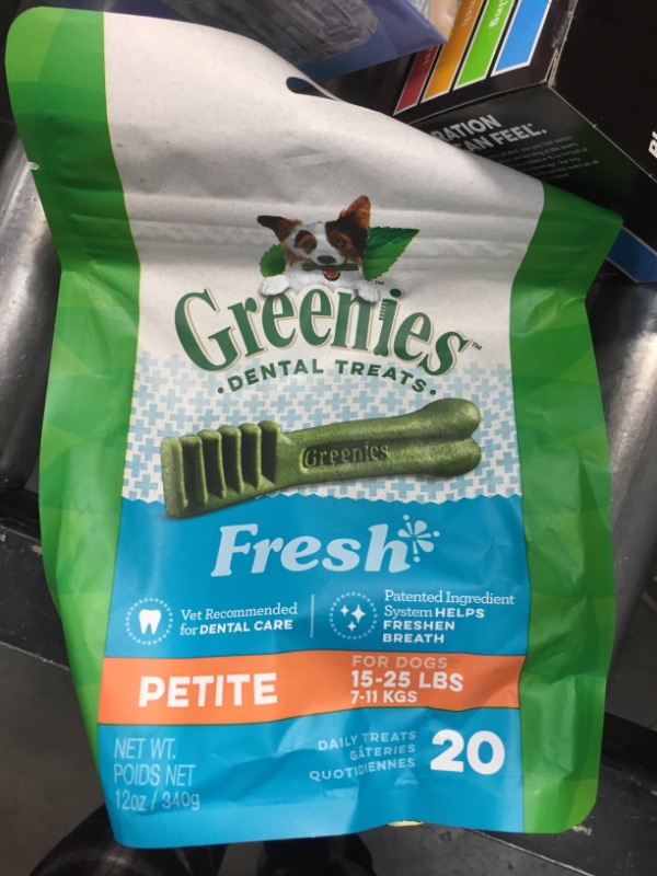 Photo 4 of **SOLD AS SET**
PetHonesty Allergy Support Supplement for Dogs - Omega 3 Salmon Fish Oil, Colostrum, Digestive Prebiotics & Probiotics - for Seasonal Allergies + Anti Itch, Skin Hot Spots Soft Chews (EXP: 09/2022, and GREENIES Fresh Natural Dental Dog Tre