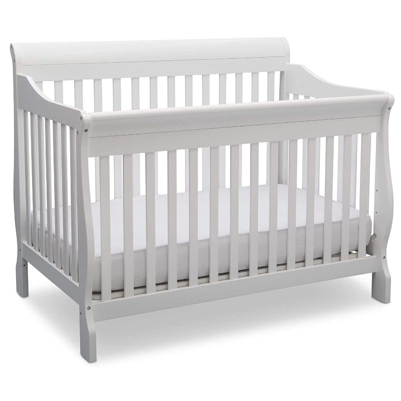 Photo 1 of Delta Children Canton 4-in-1 Convertible Crib - Easy to Assemble, Bianca White, Not included toddler mattress
