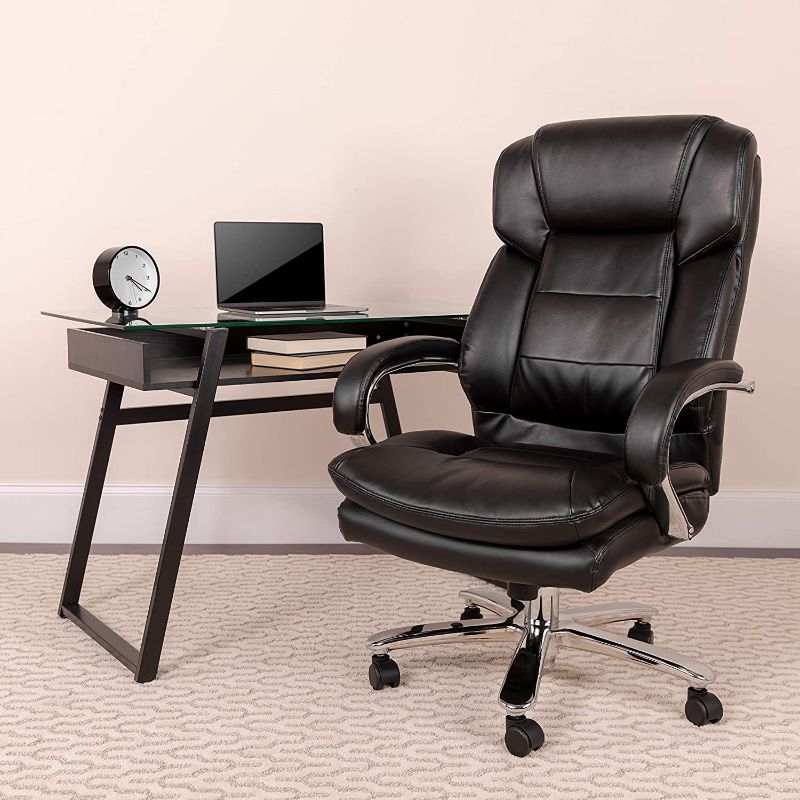 Photo 1 of **INCOMPLETE**
Flash Furniture Big & Tall Office Chair | Black Leather Swivel Executive Desk Chair with Wheels
