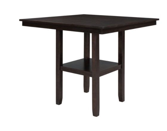 Photo 1 of **SLIGHTLY DIFFERENT FROM STOCK PHOTO**
Wooden Counter Height Dining Table with Storage Shelving, Espresso
