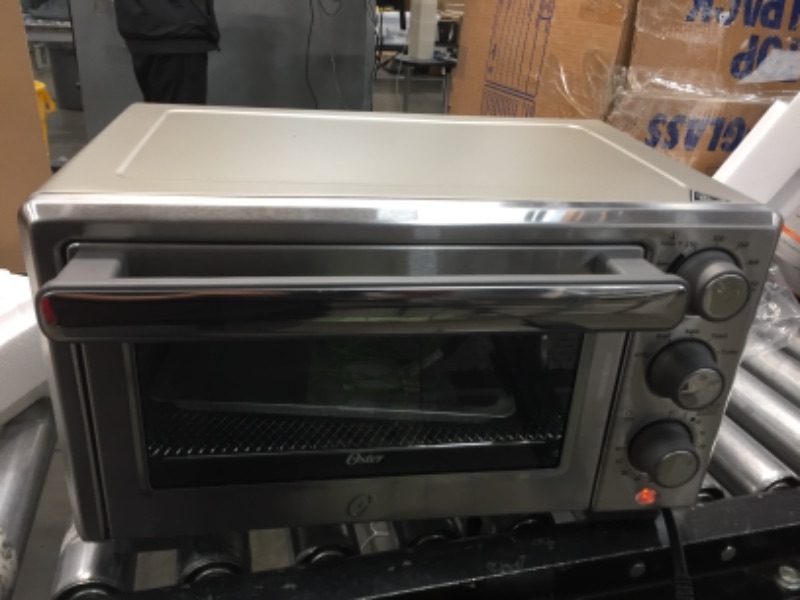 Photo 1 of Oster Compact Countertop Oven With Air Fryer, Stainless Steel
