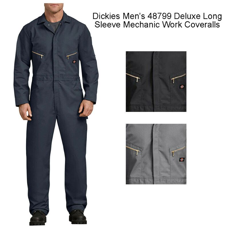 Photo 1 of Dickies Men's 48799 Deluxe Blend Long Sleeve Mechanic Work Coveralls LARGE 
