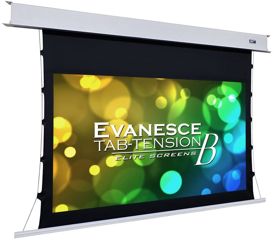 Photo 1 of Elite Screens Evanesce Tab-Tension B, 92-inch Diagonal 16:9, 4K / 8K HD Ready, Recessed in-Ceiling Electric Tab Tensioned Projector Screen, Matte White...
