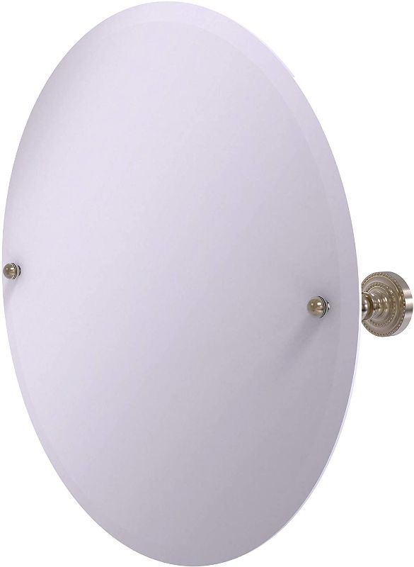 Photo 1 of Allied Brass DT-90 Frameless Round Tilt Beveled Edge Wall Mirror, Antique Pewter
